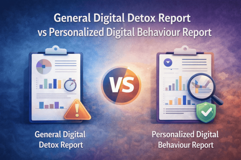 General Digital Detox Report vs Personalized Digital Behaviour Report - Rallivika Insights