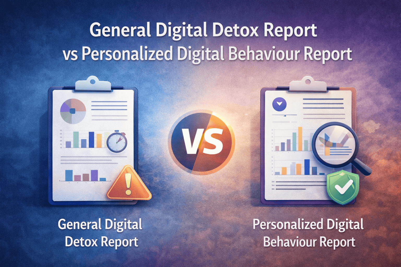 General Digital Detox Report vs Personalized Digital Behaviour Report - Rallivika Insights