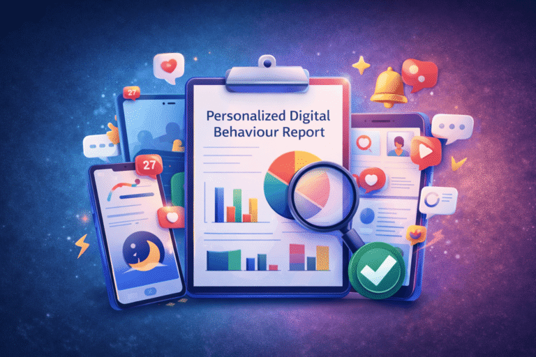 Personalized digital behavior report interface- Digital Detox